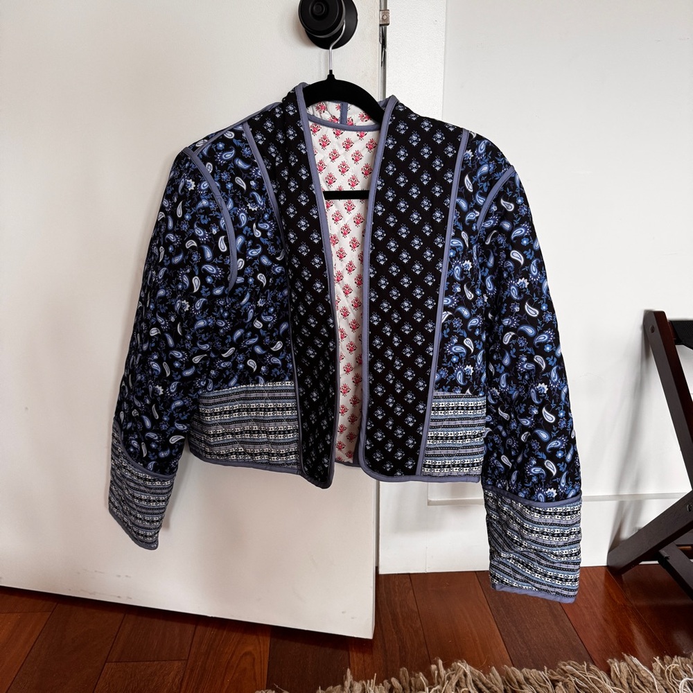 Elegant Blue Patterned Women's Jacket
